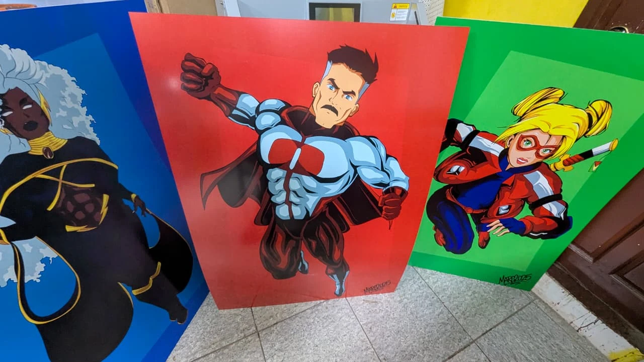 Colourful printed character display panels