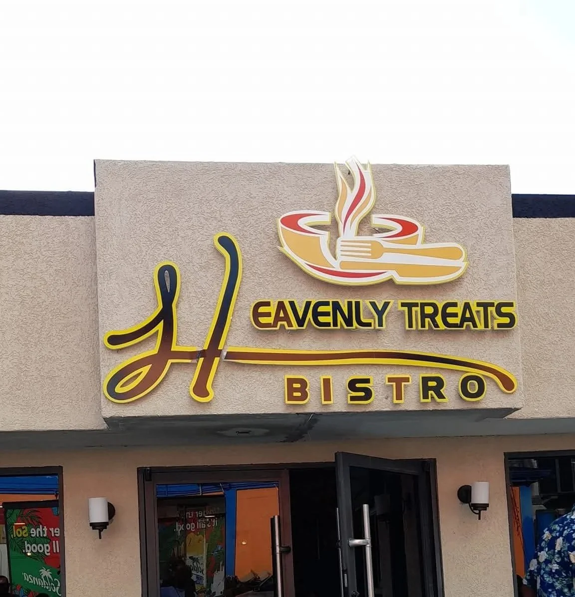 Dimensional Heavenly Treats Bistro storefront sign